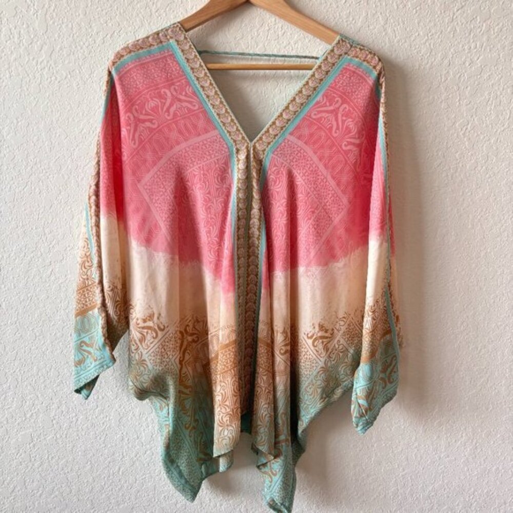 Rose & Olive kimono in multicolored blouse for women size XL